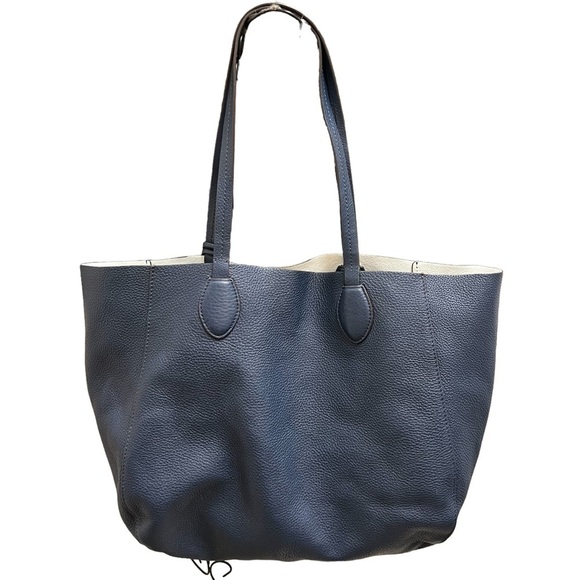 Michael Kors Leather Reversible Large Mae Tote (Navy/White) - Picture 9 of 11